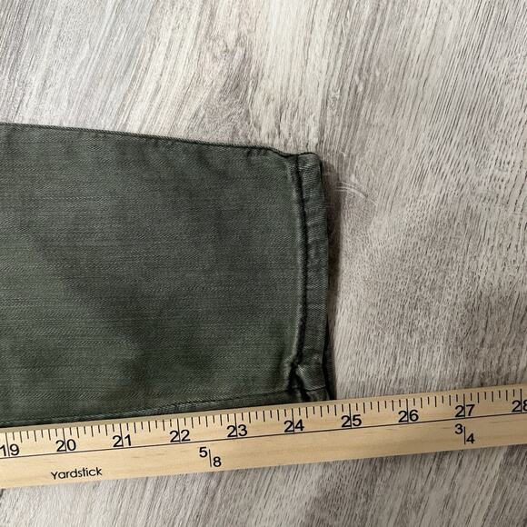 Pistola‎ Anthropologie Moto Skinny Olive Green Denim Pants Ribbed Knee Size 27 - Picture 12 of 12